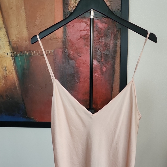 Wilfred by Aritzia Blush Pink Silk-Look Slip Midi Dress Spaghetti Strap - Picture 5 of 16